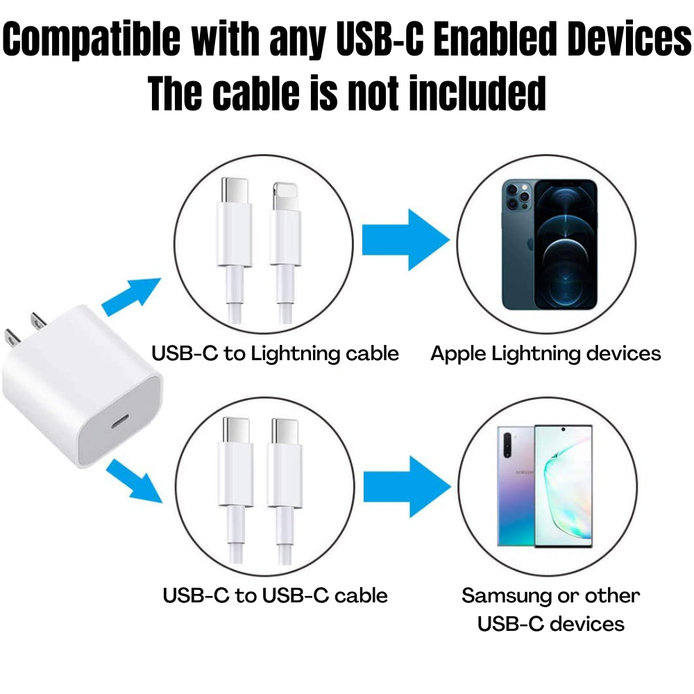 Wholesale 20W Type USB-C Fast Charger Adapter for Iphone 15 14 13 12 11 Pro Max