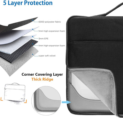 Laptop Sleeve 13-14 Inch Case Briefcase Compatible with Macbook Pro 14 Inch M4/M3/M2/M1 All Model of 13.3 Inch Mac Air/Pro, XPS 13 14, Most Popular 13"-14" Notebooks,B01K01