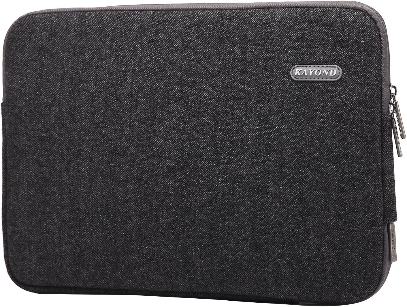 Herringbone Woollen Water-Resistant for 14-14.1 Inch Laptop Sleeve Case Bag (14-14.1 Inches, Black)