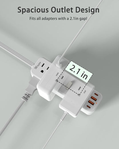 Surge Protector Power Strip with 9 Outlets Extender and 4 USB Ports (2 USB-C)..