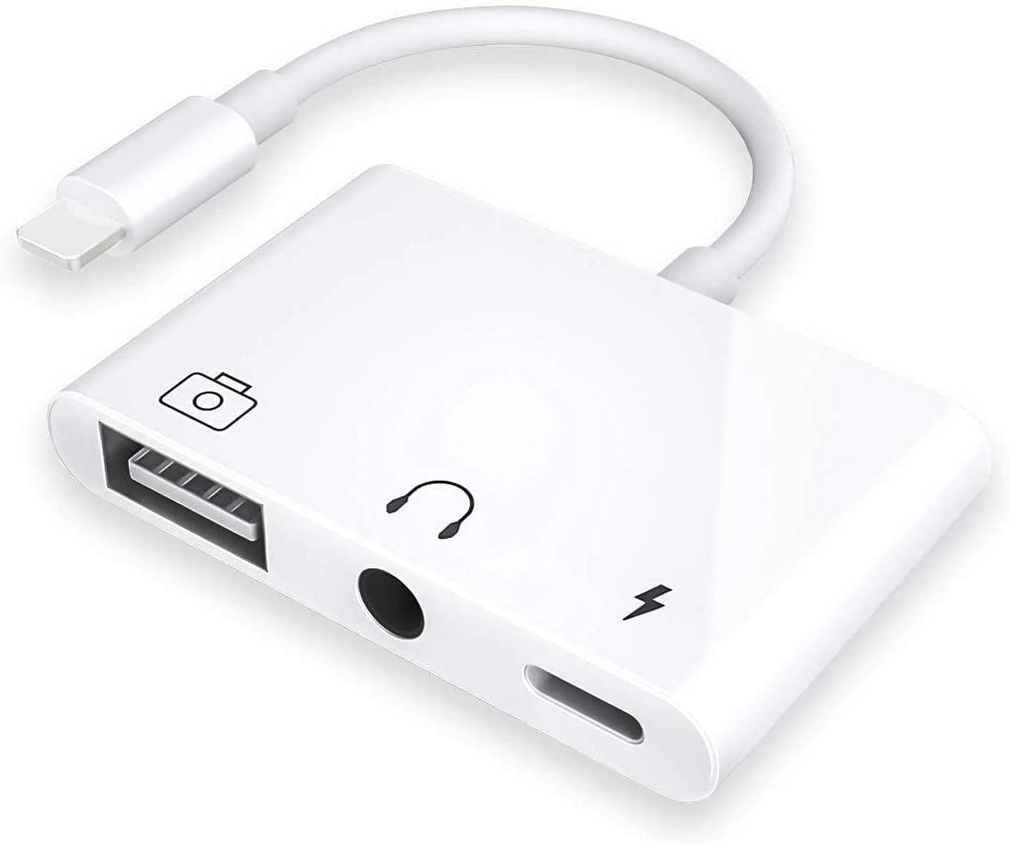 USB 3 Camera Adapter,3 in 1 USB Female OTG Adapter with Charging and 3.5Mm Headphone Audio Jack Splitter for Iphone/Ipad,Support USB Flash Drive,Midi Keyboard