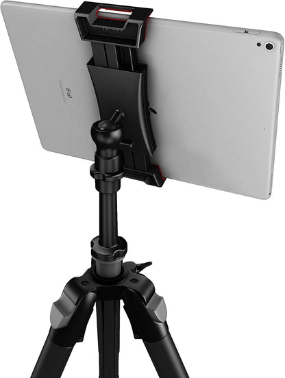 Iklip 3 Video Universal Ipad, Tablet Tripod Mount with 360 Degree Swivel, Soft-Touch Rubber Grip, Easy Insertion and Rotation and Rugged Thermoplastic Design, Fits Any 7”-12. 1” Tablet