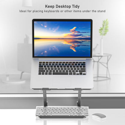 Laptop Stand, Adjustable Laptop Riser Ergonomic Computer Stand for Desk, Laptop Holder Compatible for Macbook Pro/Air, Surface Laptop and Other Laptops up to 15 Inches-Space Gray