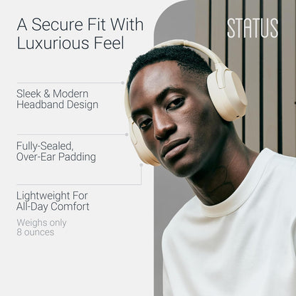 Core ANC Active Noise Cancelling Headphones - Cloud - over Ear Head Phones W/Built-In Microphones - Wireless & Bluetooth + Detachable 3.5Mm Wired - USB-C Charging Cable - 30 Hour Battery