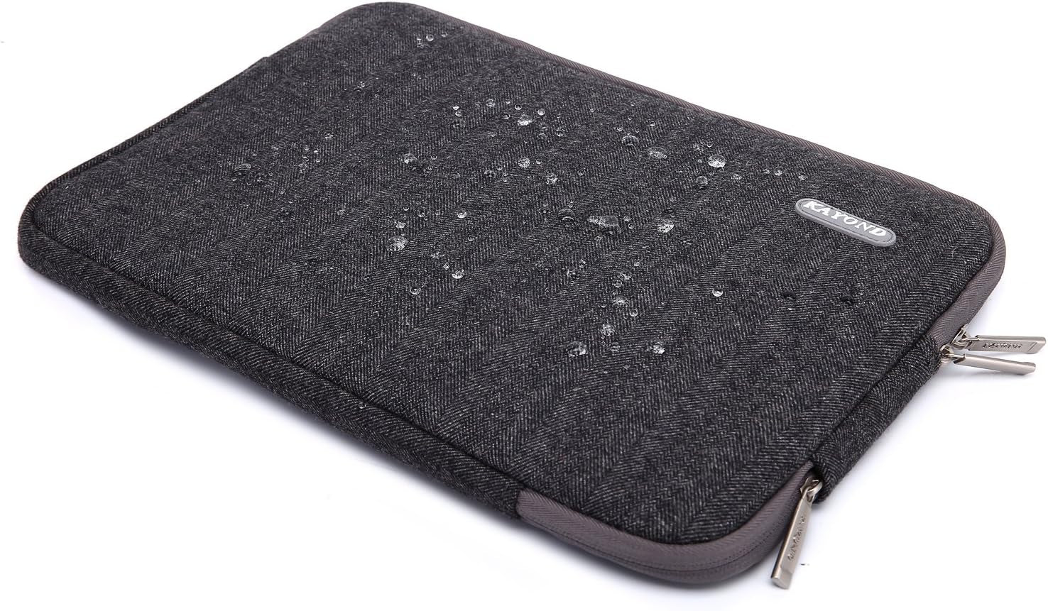 Herringbone Woollen Water-Resistant for 14-14.1 Inch Laptop Sleeve Case Bag (14-14.1 Inches, Black)