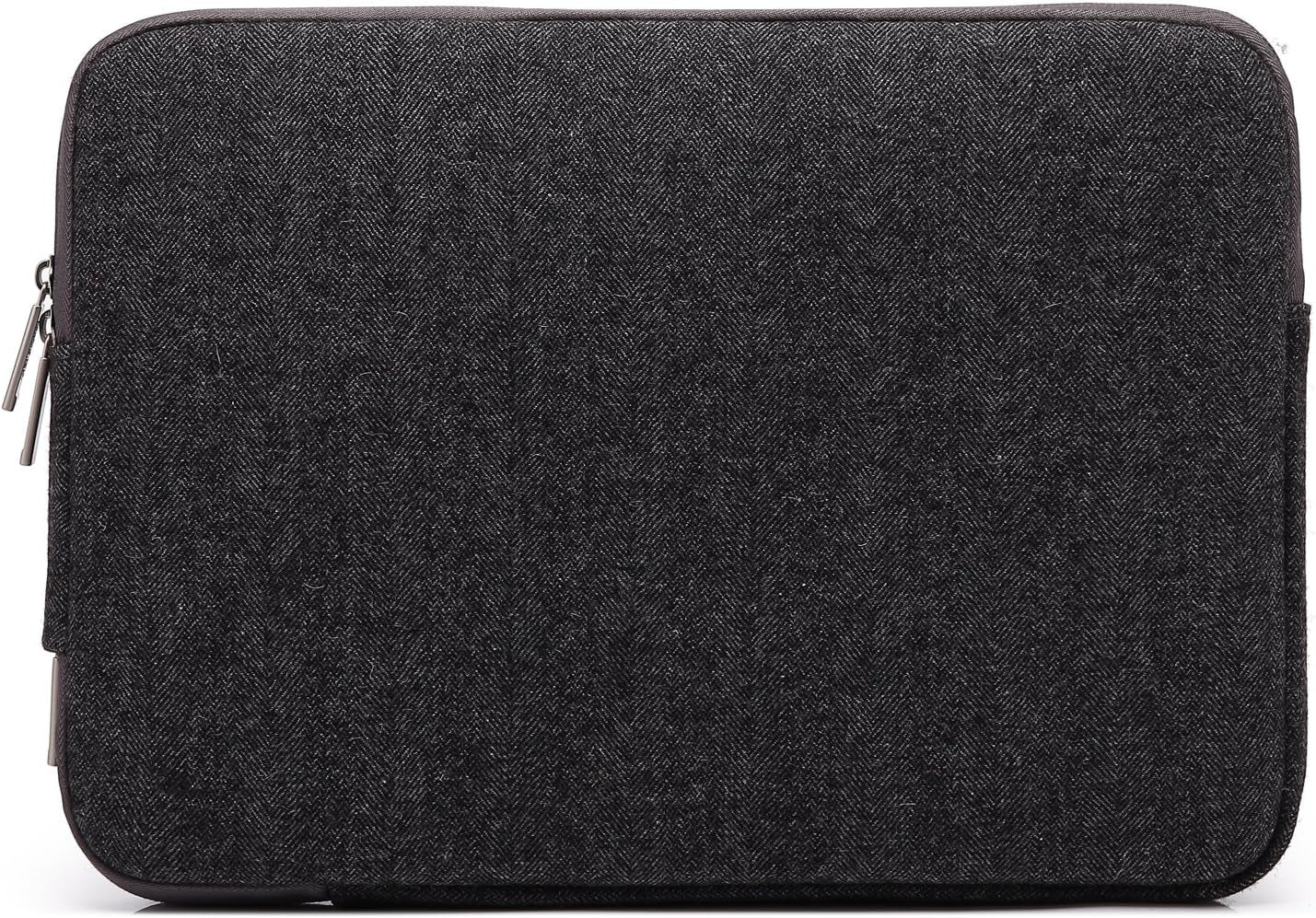 Herringbone Woollen Water-Resistant for 14-14.1 Inch Laptop Sleeve Case Bag (14-14.1 Inches, Black)