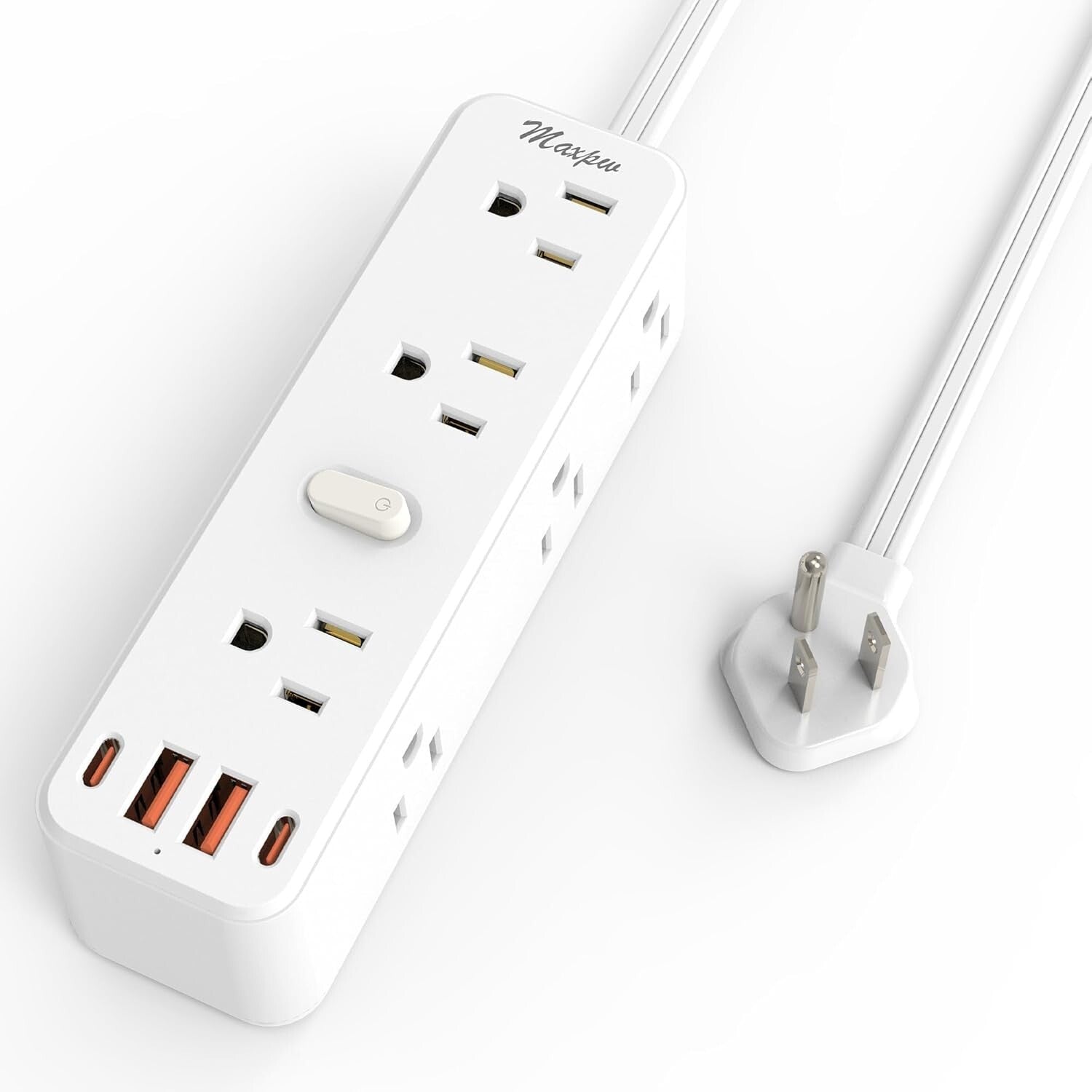 Surge Protector Power Strip with 9 Outlets Extender and 4 USB Ports (2 USB-C)..