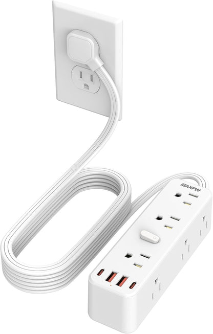 Surge Protector Power Strip with 9 Outlets Extender and 4 USB Ports (2 USB-C)..