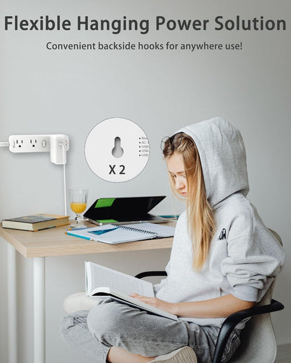 Surge Protector Power Strip with 9 Outlets Extender and 4 USB Ports (2 USB-C)..