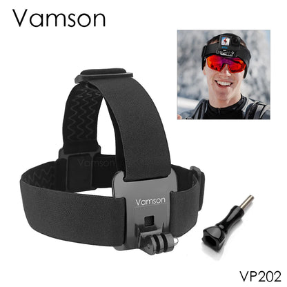 Vamson Head Strap for Gopro Hero 12 11 10 9 8 7 Accessories Head Belt Strap Mount Adjustable for Gopro Hero 7 for SJCAM VP202